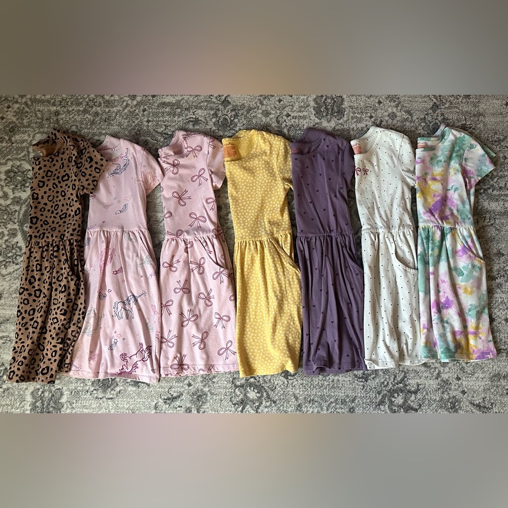 Cat and Jack Cotton T-Shirt dress bundle size 6/7